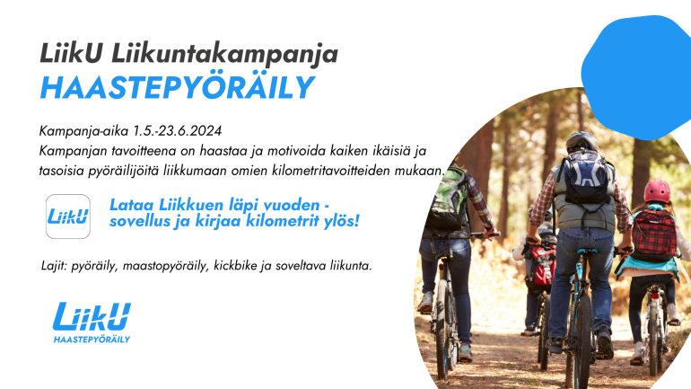 LiikU Haastepyöräily -kampanja 1.5 - 23.6